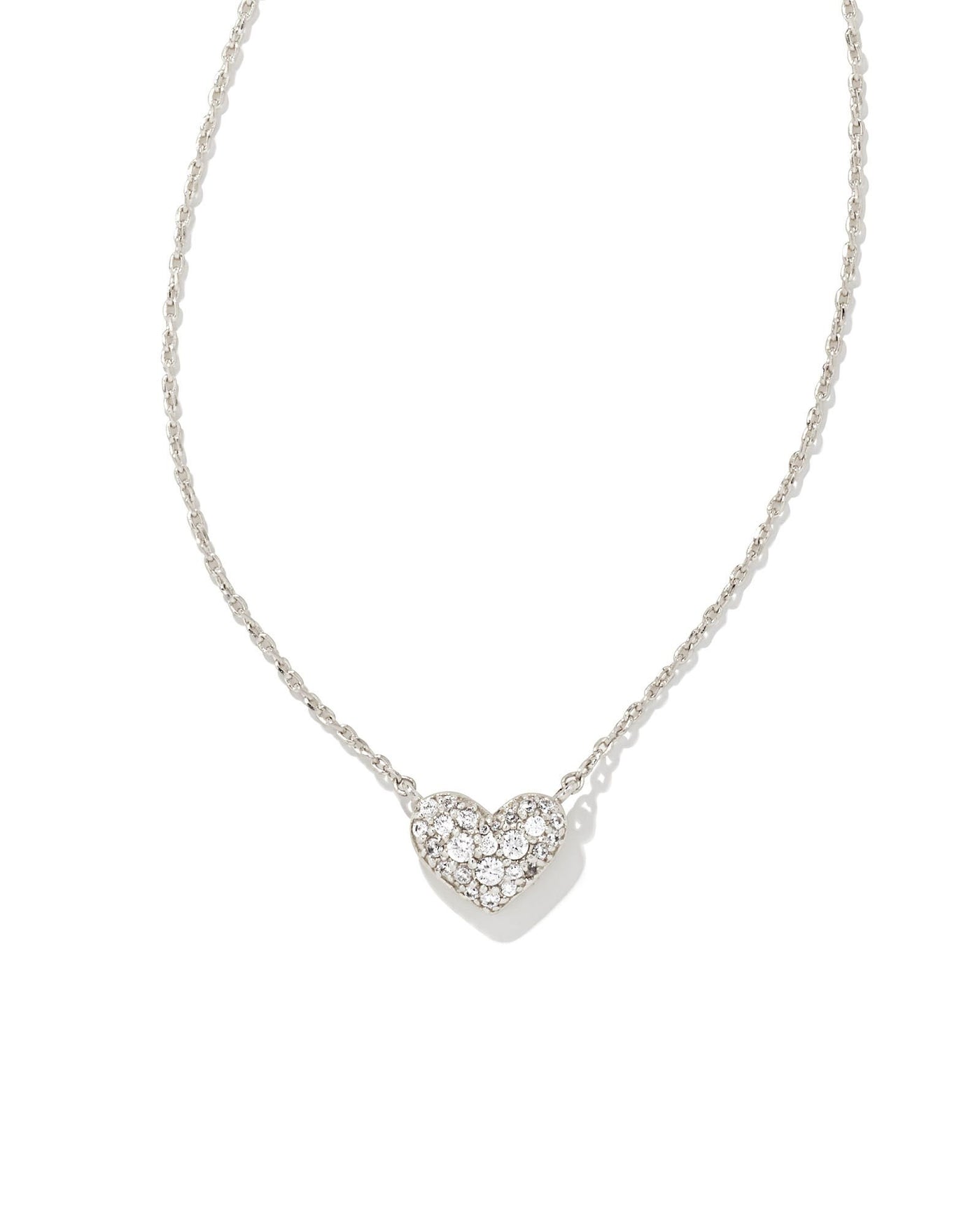 Kendra Scott Ari Pave Crystal Heart Necklace-Necklaces-Kendra Scott-Market Street Nest, Fashionable Clothing, Shoes and Home Décor Located in Mabank, TX
