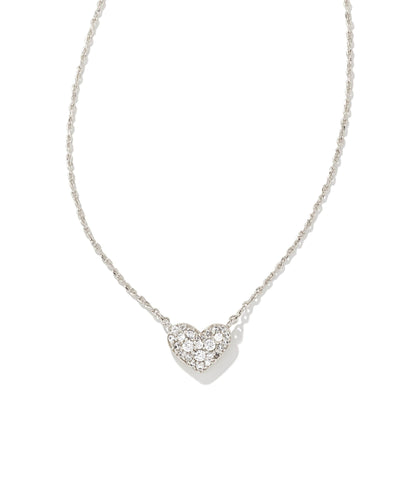 Kendra Scott Ari Pave Crystal Heart Necklace-Necklaces-Kendra Scott-Market Street Nest, Fashionable Clothing, Shoes and Home Décor Located in Mabank, TX