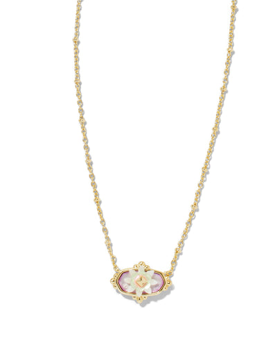 Front View. Kendra Scott Elisa Flower Petal Framed Short Pendant Necklace-Necklaces-Kendra Scott-Market Street Nest, Fashionable Clothing, Shoes and Home Décor Located in Mabank, TX