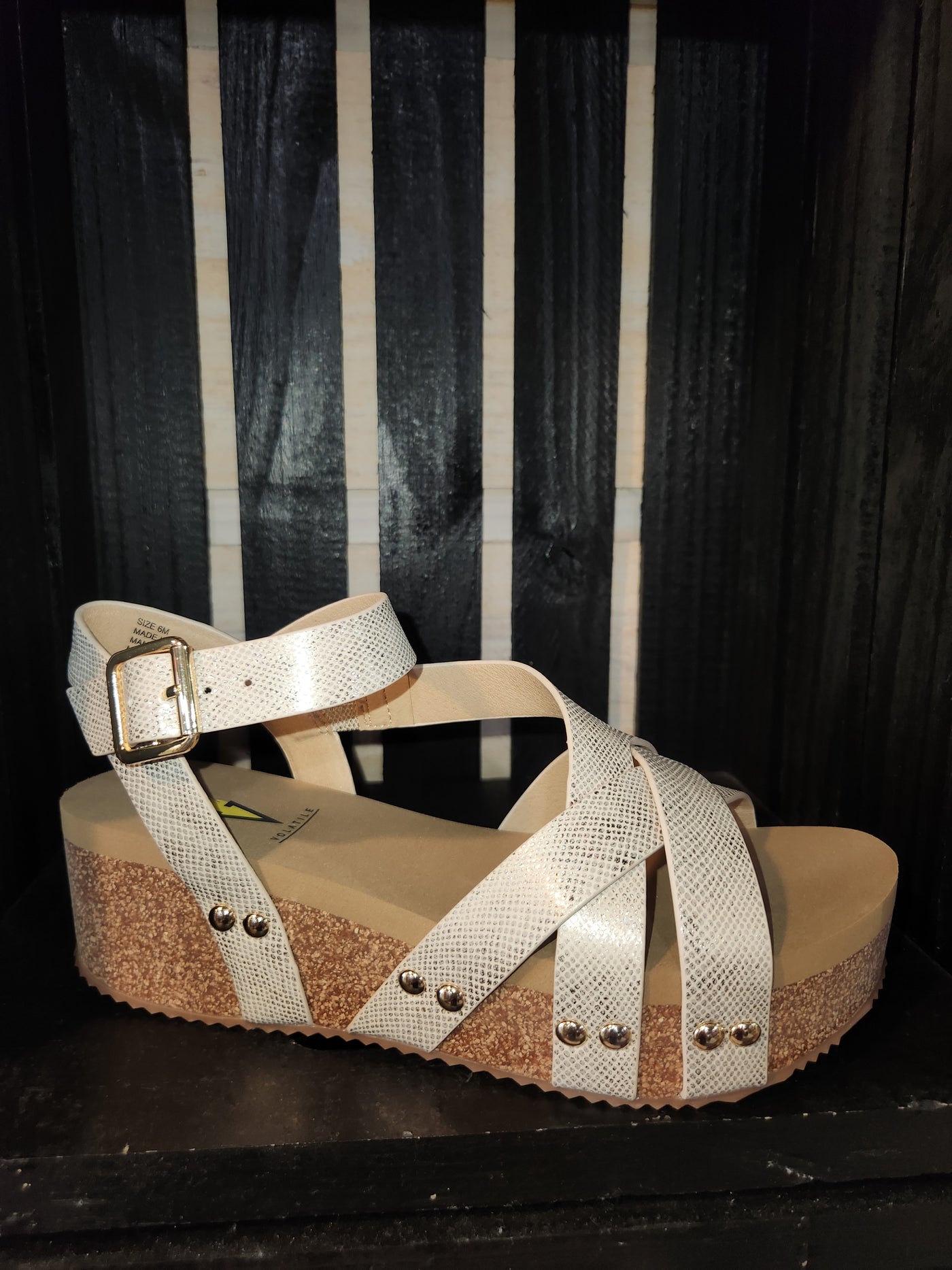 Front View. Volatile Sandcastle Multi Strap Sandals-Shoes-Volatile Shoewear-Market Street Nest, Fashionable Clothing, Shoes and Home Décor Located in Mabank, TX