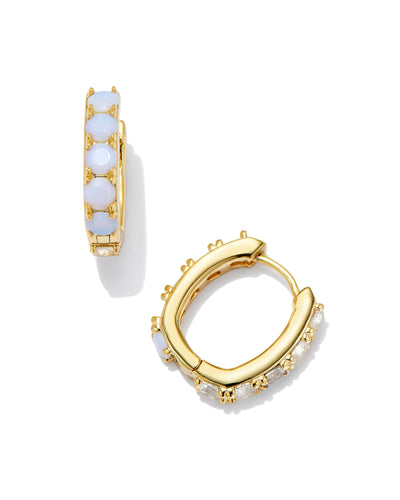 Kendra Scott Chandler Huggie Earrings White Opalite Mix-Earrings-Kendra Scott-Market Street Nest, Fashionable Clothing, Shoes and Home Décor Located in Mabank, TX