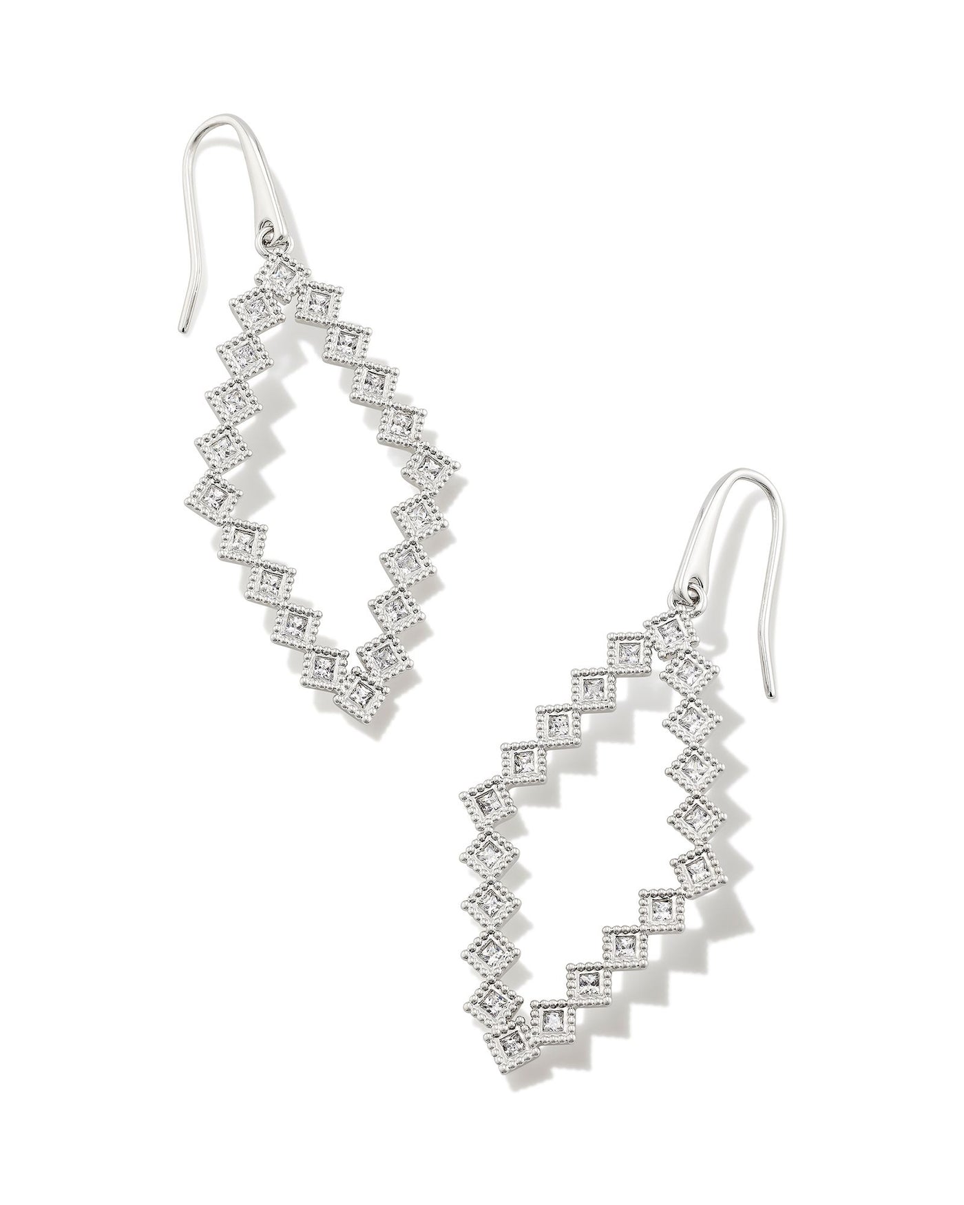 Kendra Scott Kinsley Open Frame Earrings in White Crystal-Earrings-Kendra Scott-Market Street Nest, Fashionable Clothing, Shoes and Home Décor Located in Mabank, TX