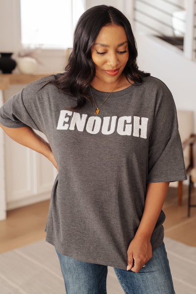 Always Enough Graphic Tee in Charcoal-Tops-Ave Shops-Market Street Nest, Fashionable Clothing, Shoes and Home Décor Located in Mabank, TX