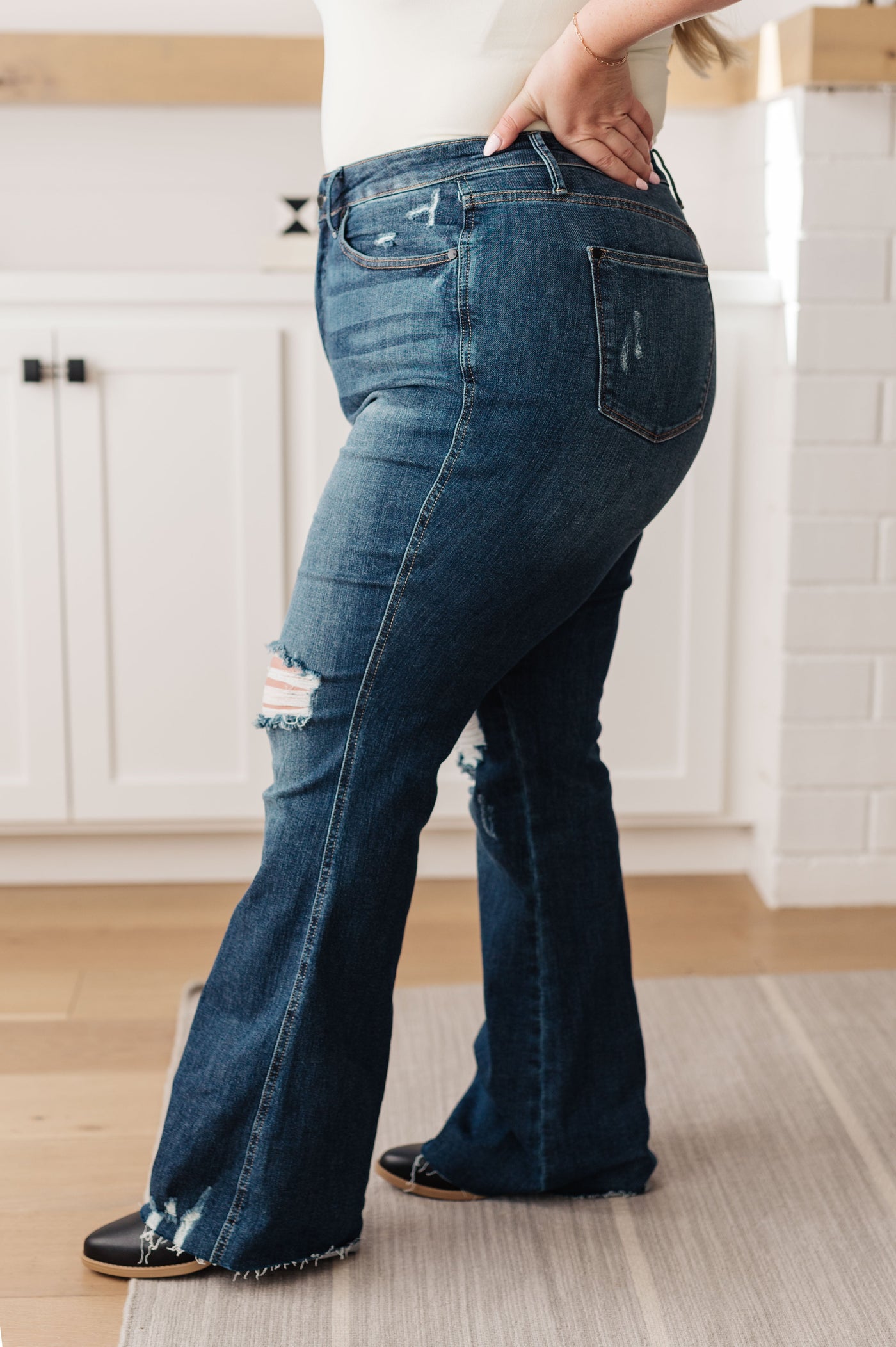 Cassandra High Rise Control Top Distressed Flare Jeans-Denim-Ave Shops-Market Street Nest, Fashionable Clothing, Shoes and Home Décor Located in Mabank, TX