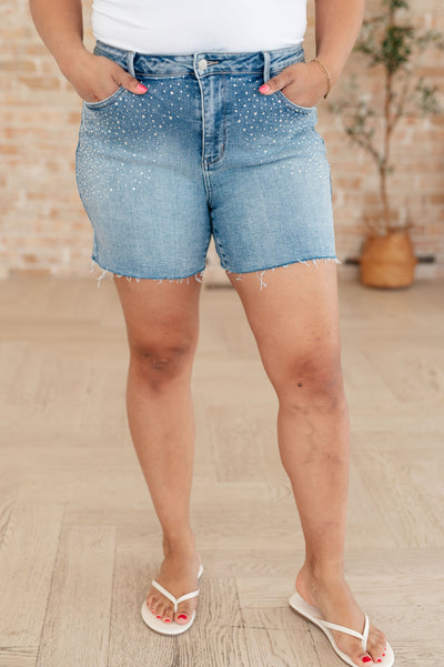 Elle High Rise Rhinestone Cutoff Shorts-Womens-Ave Shops-Market Street Nest, Fashionable Clothing, Shoes and Home Décor Located in Mabank, TX