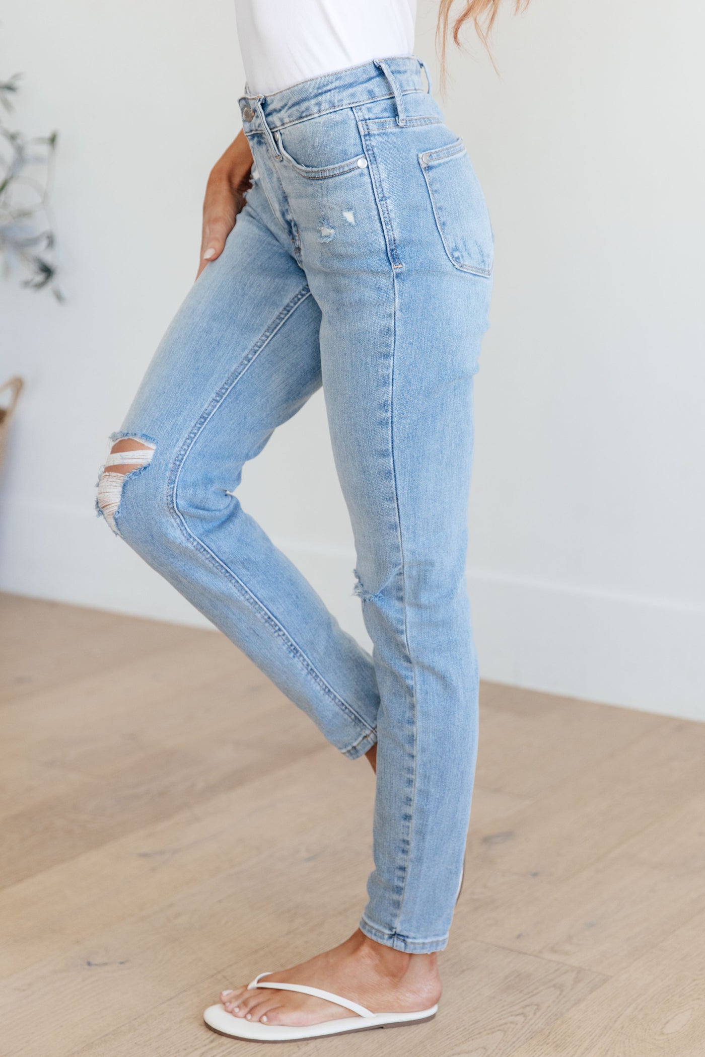 Eloise Mid Rise Control Top Distressed Skinny Jeans-Denim-Ave Shops-Market Street Nest, Fashionable Clothing, Shoes and Home Décor Located in Mabank, TX