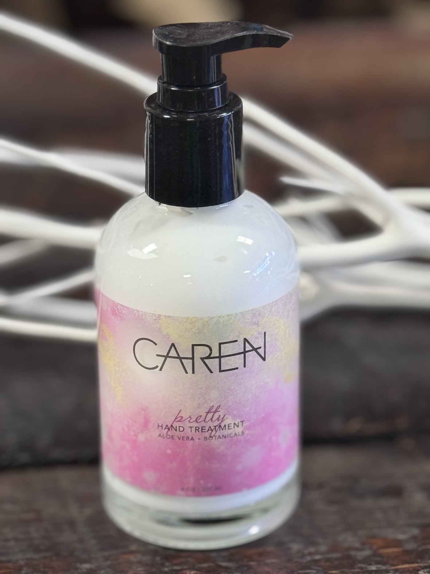 Front View. Caren 8 oz Hand Treatment Lotion-Bath & Beauty-Caren Products-Market Street Nest, Fashionable Clothing, Shoes and Home Décor Located in Mabank, TX