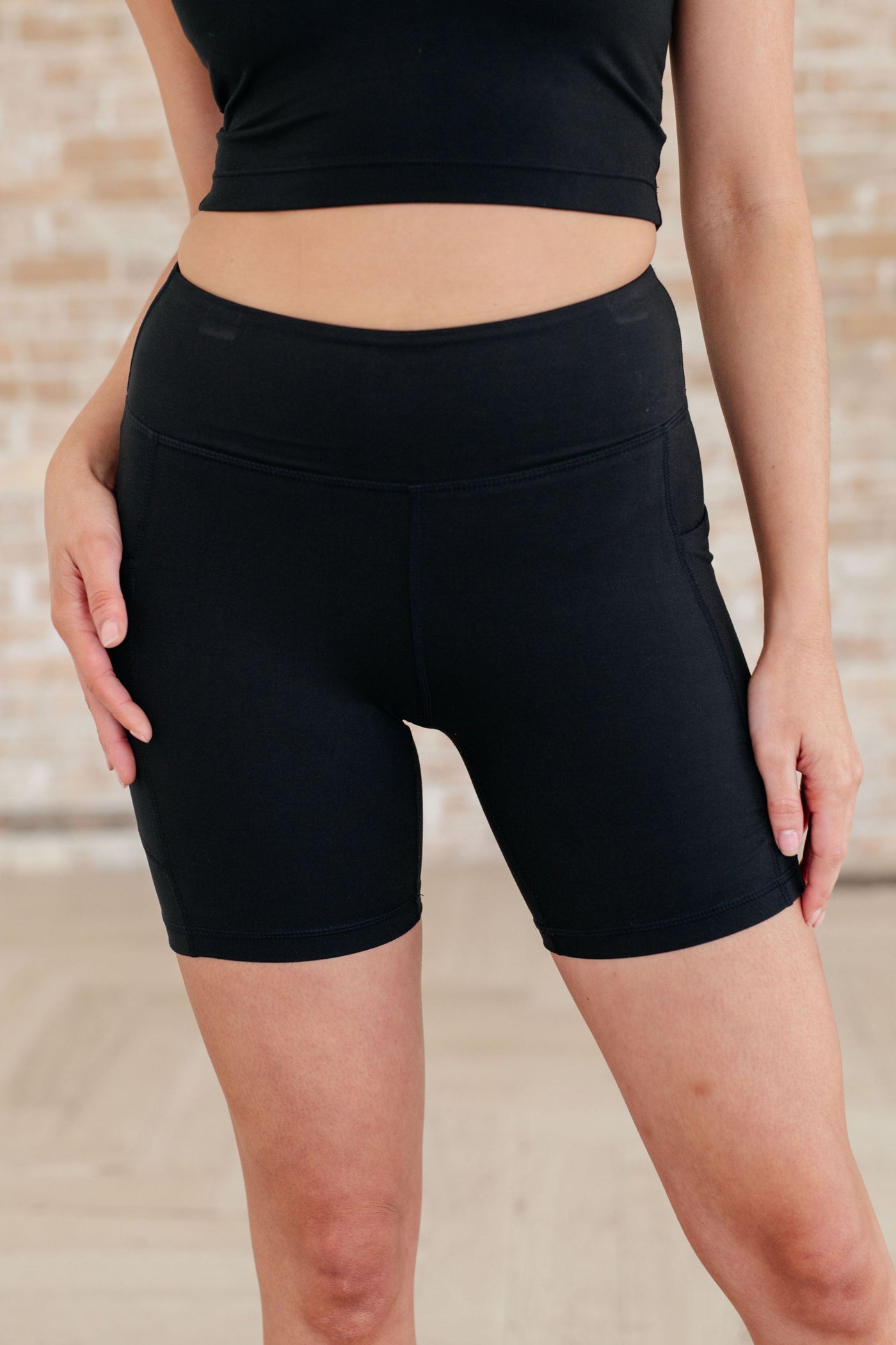Getting Active Biker Shorts in Black-Athleisure-Ave Shops-Market Street Nest, Fashionable Clothing, Shoes and Home Décor Located in Mabank, TX