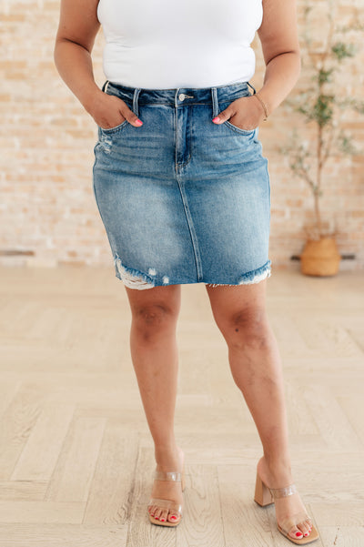 Carol High Rise Rigid Magic Denim Skirt-Womens-Ave Shops-Market Street Nest, Fashionable Clothing, Shoes and Home Décor Located in Mabank, TX