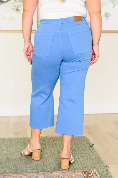 Lisa High Rise Control Top Wide Leg Crop Jeans in Sky Blue-Denim-Ave Shops-Market Street Nest, Fashionable Clothing, Shoes and Home Décor Located in Mabank, TX