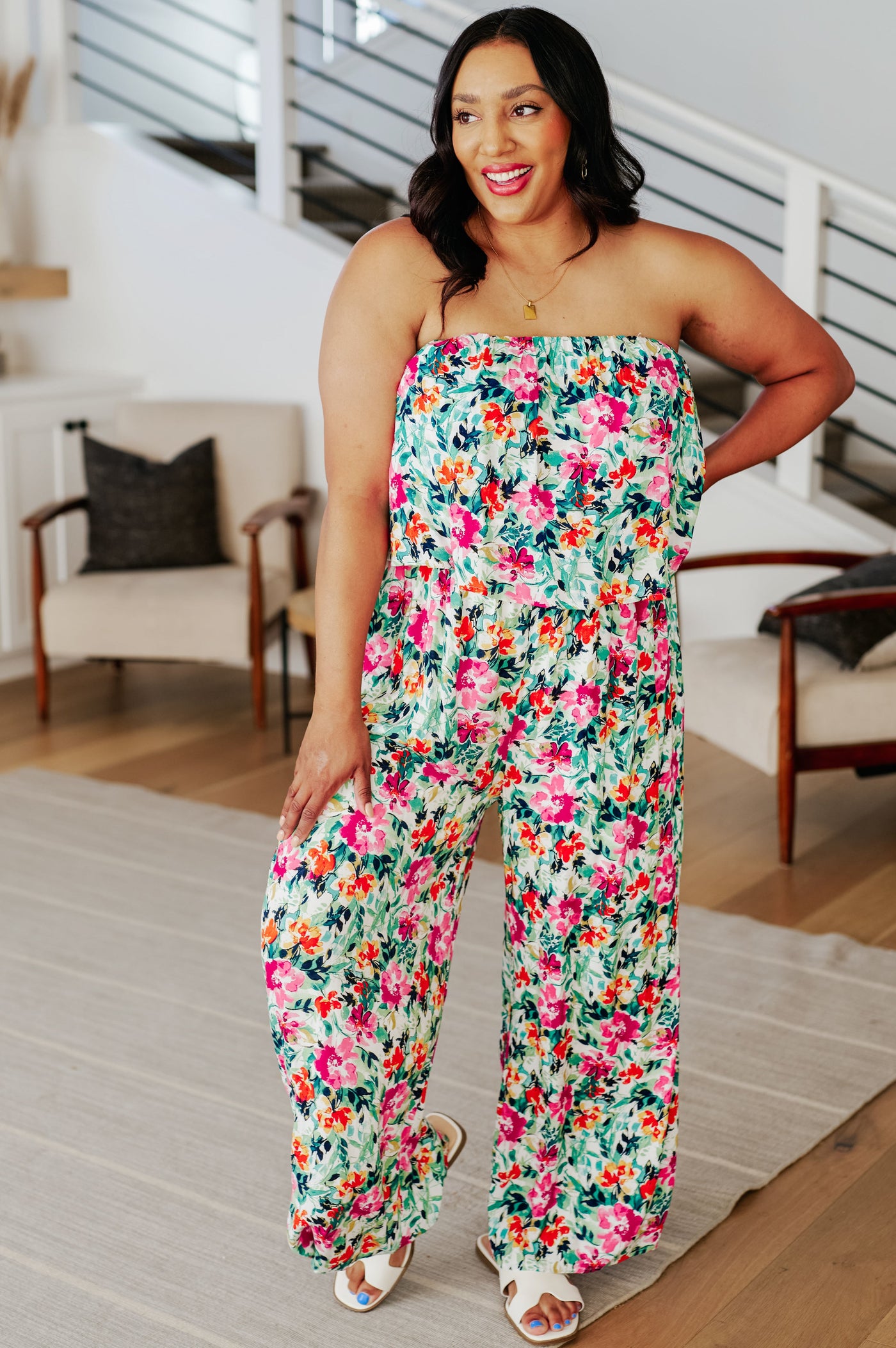 Life of the Party Floral Jumpsuit in Green-Jumpsuits & Rompers-Ave Shops-Market Street Nest, Fashionable Clothing, Shoes and Home Décor Located in Mabank, TX