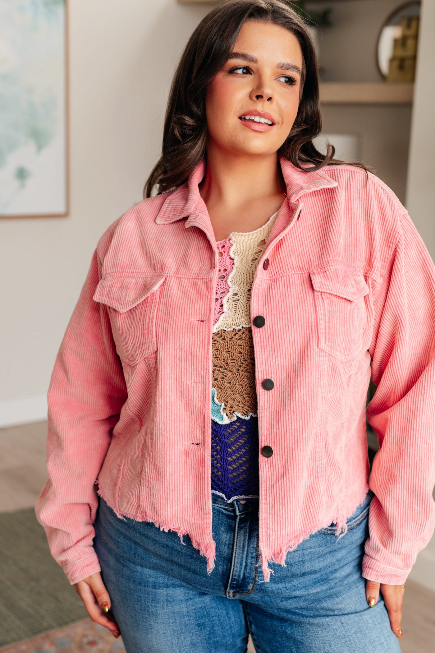 Main Stage Corduroy Jacket in Neon Pink-Layers-Ave Shops-Market Street Nest, Fashionable Clothing, Shoes and Home Décor Located in Mabank, TX