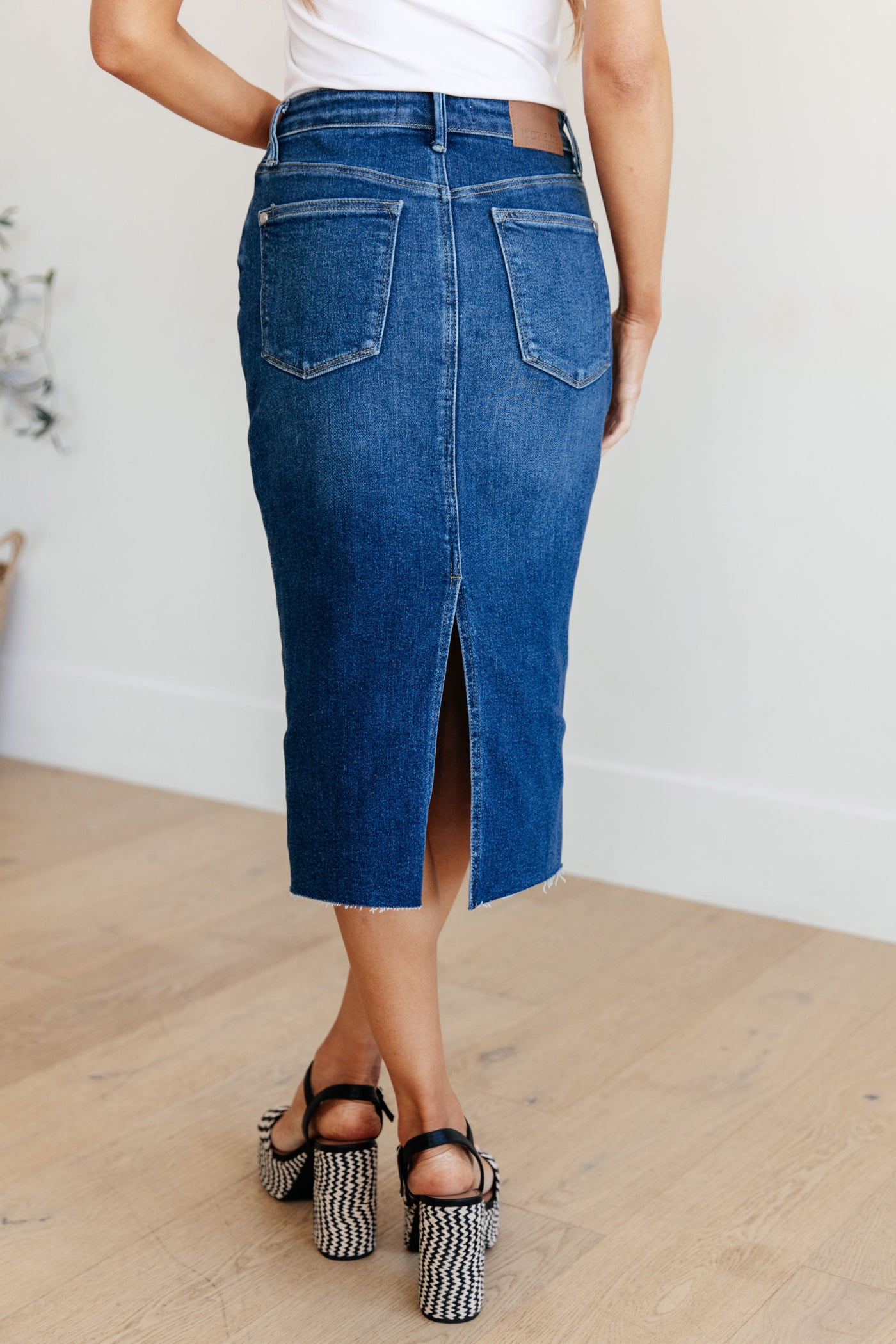 Marcy High Rise Denim Midi Skirt-Denim-Ave Shops-Market Street Nest, Fashionable Clothing, Shoes and Home Décor Located in Mabank, TX