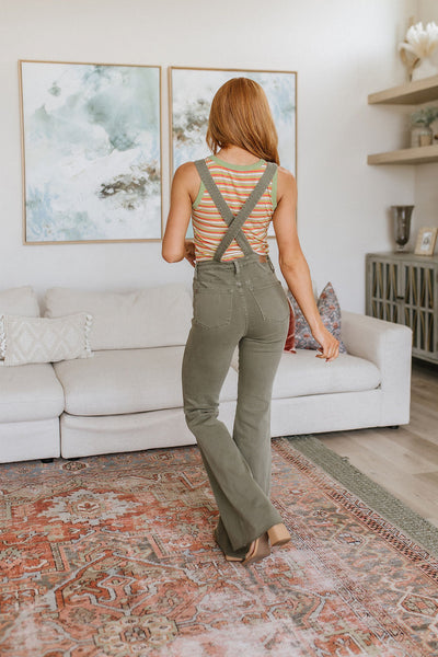 Olivia Control Top Release Hem Overalls in Olive-Denim-Ave Shops-Market Street Nest, Fashionable Clothing, Shoes and Home Décor Located in Mabank, TX