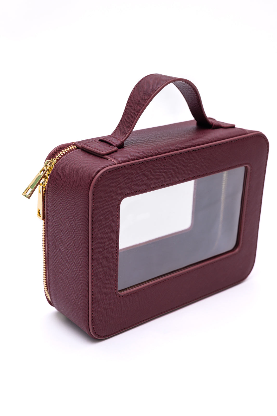 PU Leather Travel Cosmetic Case in Wine-Bath & Beauty-Ave Shops-Market Street Nest, Fashionable Clothing, Shoes and Home Décor Located in Mabank, TX