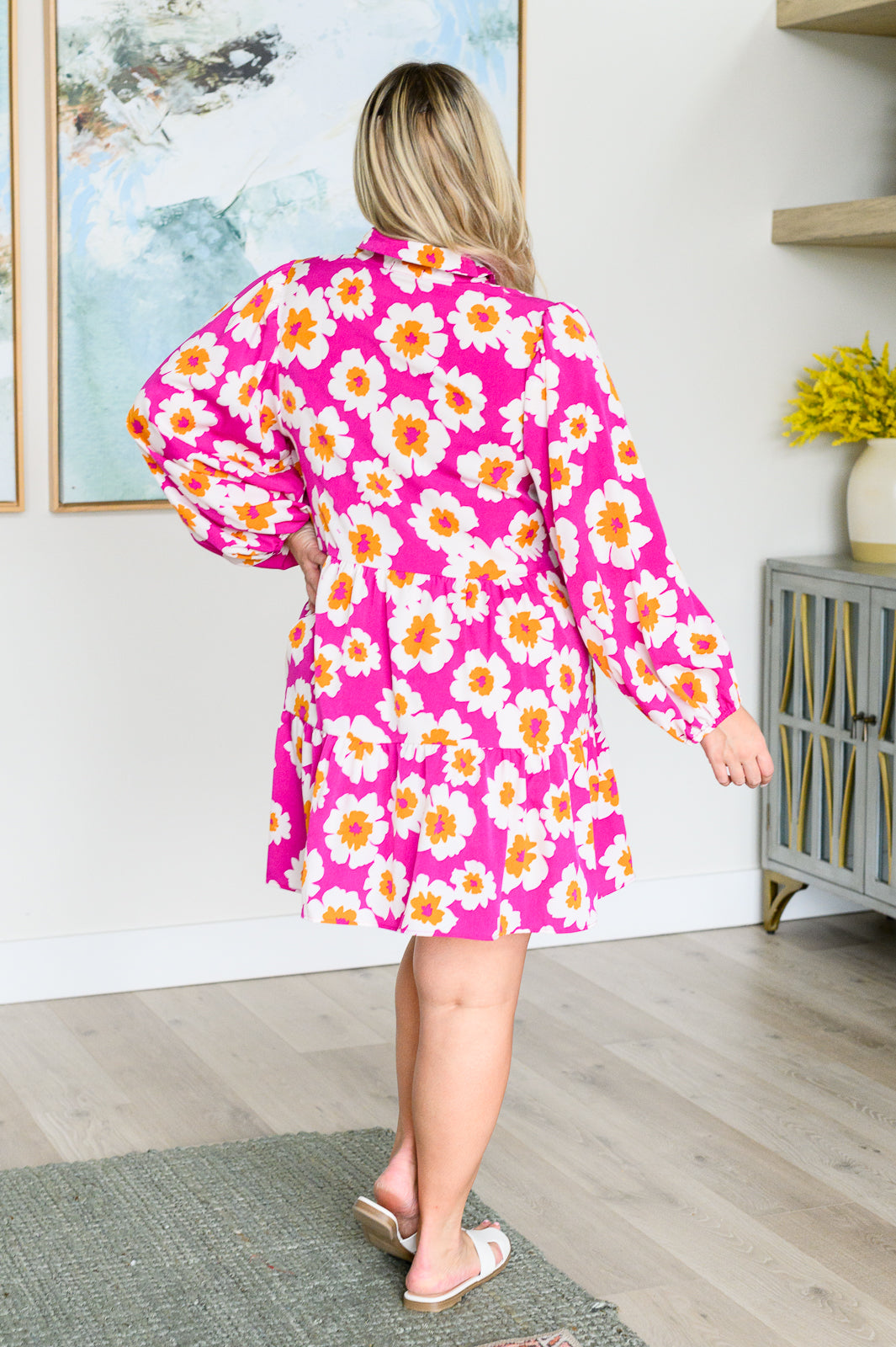 Magnificently Mod Floral Shirt Dress-Dresses-Ave Shops-Market Street Nest, Fashionable Clothing, Shoes and Home Décor Located in Mabank, TX