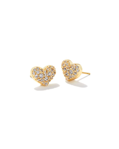 Kendra Scott Ari Pave Crystal Heart Earrings-Earrings-Kendra Scott-Market Street Nest, Fashionable Clothing, Shoes and Home Décor Located in Mabank, TX