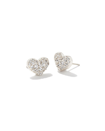 Kendra Scott Ari Pave Crystal Heart Earrings-Earrings-Kendra Scott-Market Street Nest, Fashionable Clothing, Shoes and Home Décor Located in Mabank, TX