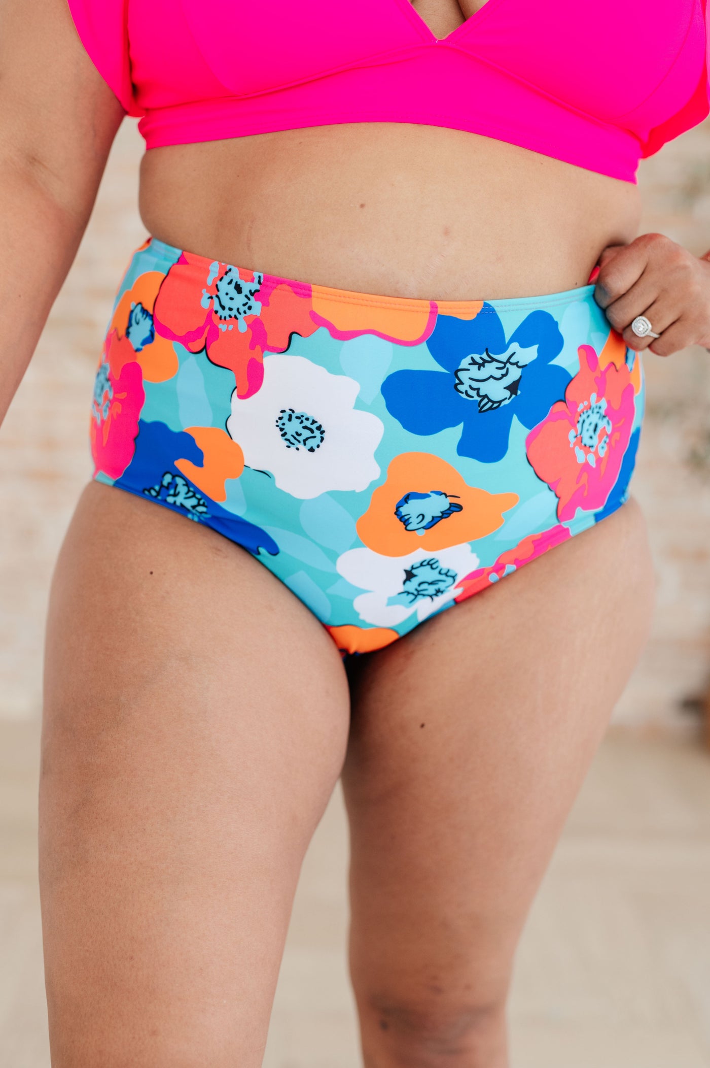 Panama Floral Print High Waisted Swim Bottoms-Swimwear-Ave Shops-Market Street Nest, Fashionable Clothing, Shoes and Home Décor Located in Mabank, TX