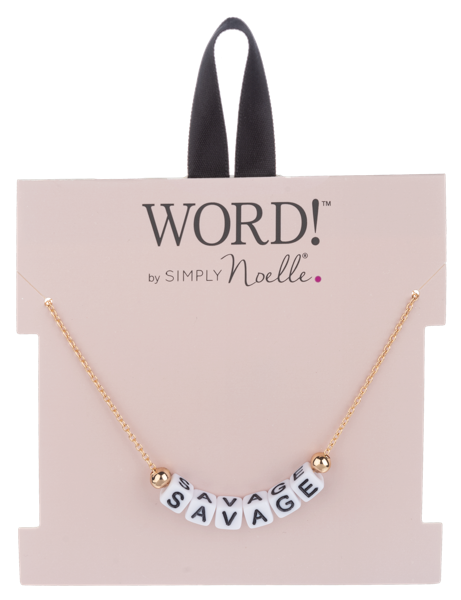 WORD - Block Letter Necklace-Necklaces-GANZ-Market Street Nest, Fashionable Clothing, Shoes and Home Décor Located in Mabank, TX