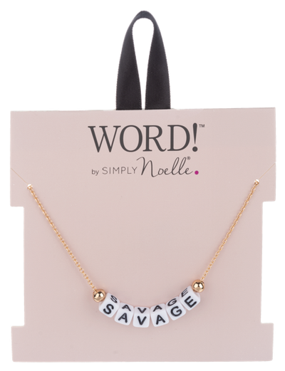 WORD - Block Letter Necklace-Necklaces-GANZ-Market Street Nest, Fashionable Clothing, Shoes and Home Décor Located in Mabank, TX