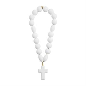 Mud Pie Cross Decorative White Beads-Home Decor-Mud Pie-Market Street Nest, Fashionable Clothing, Shoes and Home Décor Located in Mabank, TX