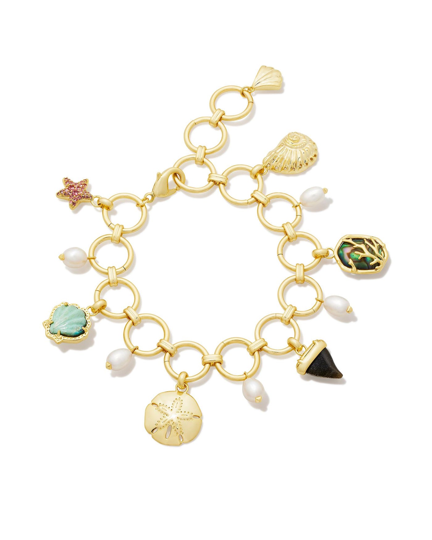 Kendra Scott Brynne Shell Charm Bracelet in Gold Multi Mix-Bracelets-Kendra Scott-Market Street Nest, Fashionable Clothing, Shoes and Home Décor Located in Mabank, TX