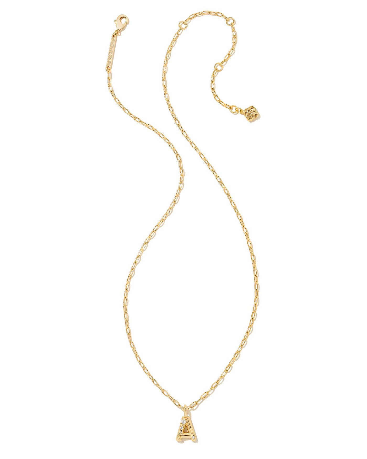 Kendra Scott Crystal Letter Pendant Necklace- Gold Metal-Necklaces-Kendra Scott-Market Street Nest, Fashionable Clothing, Shoes and Home Décor Located in Mabank, TX