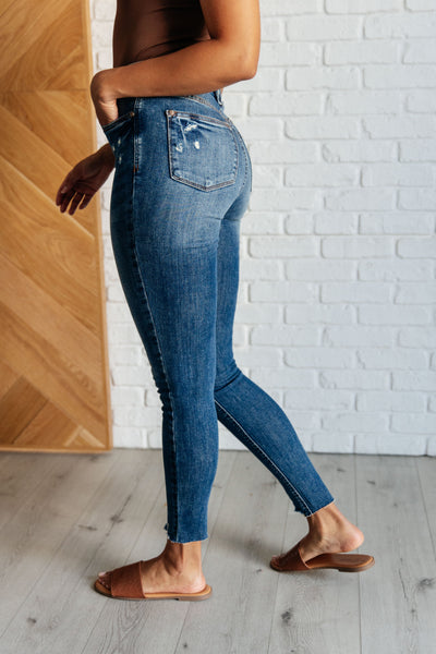 Alba High Rise Control Top Distressed Hem Skinny Jeans-Womens-Ave Shops-Market Street Nest, Fashionable Clothing, Shoes and Home Décor Located in Mabank, TX