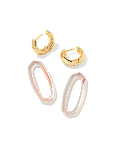 Kendra Scott Elle Link Earrings In Gold Dichroic Glass-Earrings-Kendra Scott-Market Street Nest, Fashionable Clothing, Shoes and Home Décor Located in Mabank, TX