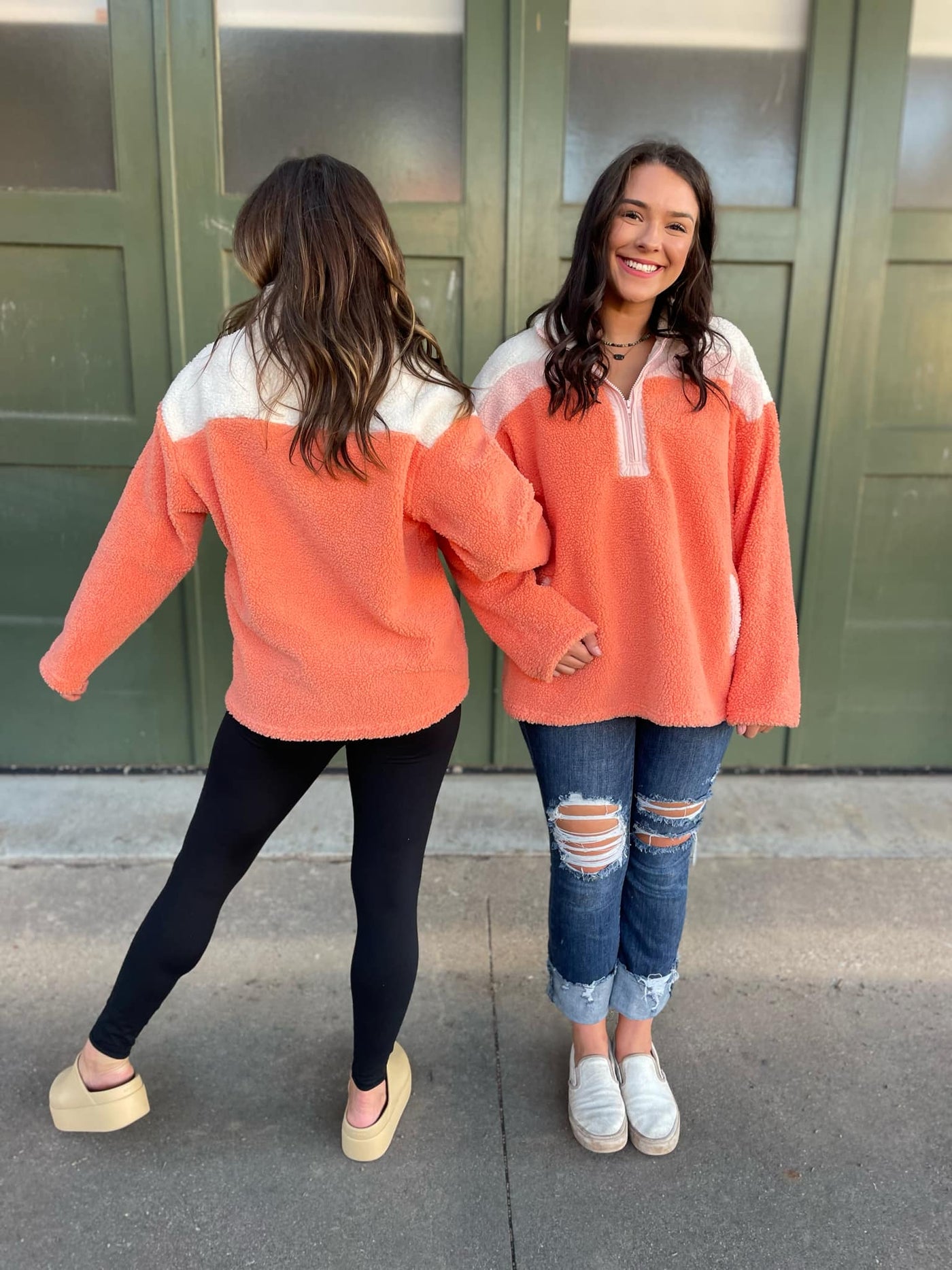 PREORDER: Half Zip Fleece Pullover in Sherbet-Womens-Ave Shops-Market Street Nest, Fashionable Clothing, Shoes and Home Décor Located in Mabank, TX