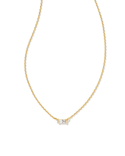 Kendra Scott Juliette Gold Pendant Necklace in White Crystal-Necklaces-Kendra Scott-Market Street Nest, Fashionable Clothing, Shoes and Home Décor Located in Mabank, TX