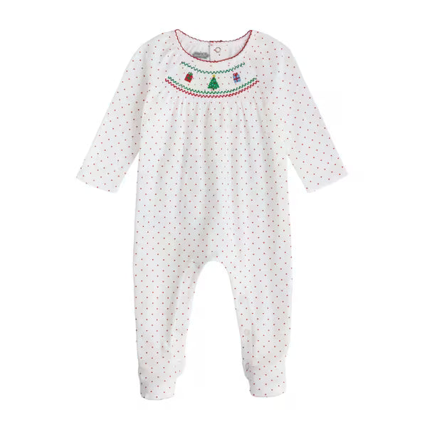 Mud Pie Christmas Smocked Sleeper (0-3 Months)-03-Home &amp; Gift-Mud Pie-Market Street Nest, Fashionable Clothing, Shoes and Home Décor Located in Mabank, TX