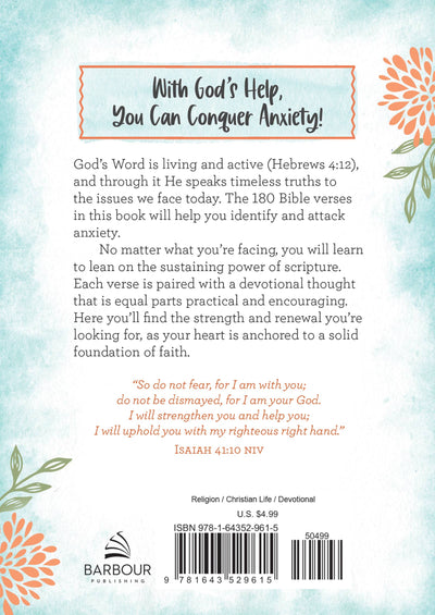 180 Bible Verses for Conquering Anxiety-Barbour Publishing, Inc.-Market Street Nest, Fashionable Clothing, Shoes and Home Décor Located in Mabank, TX