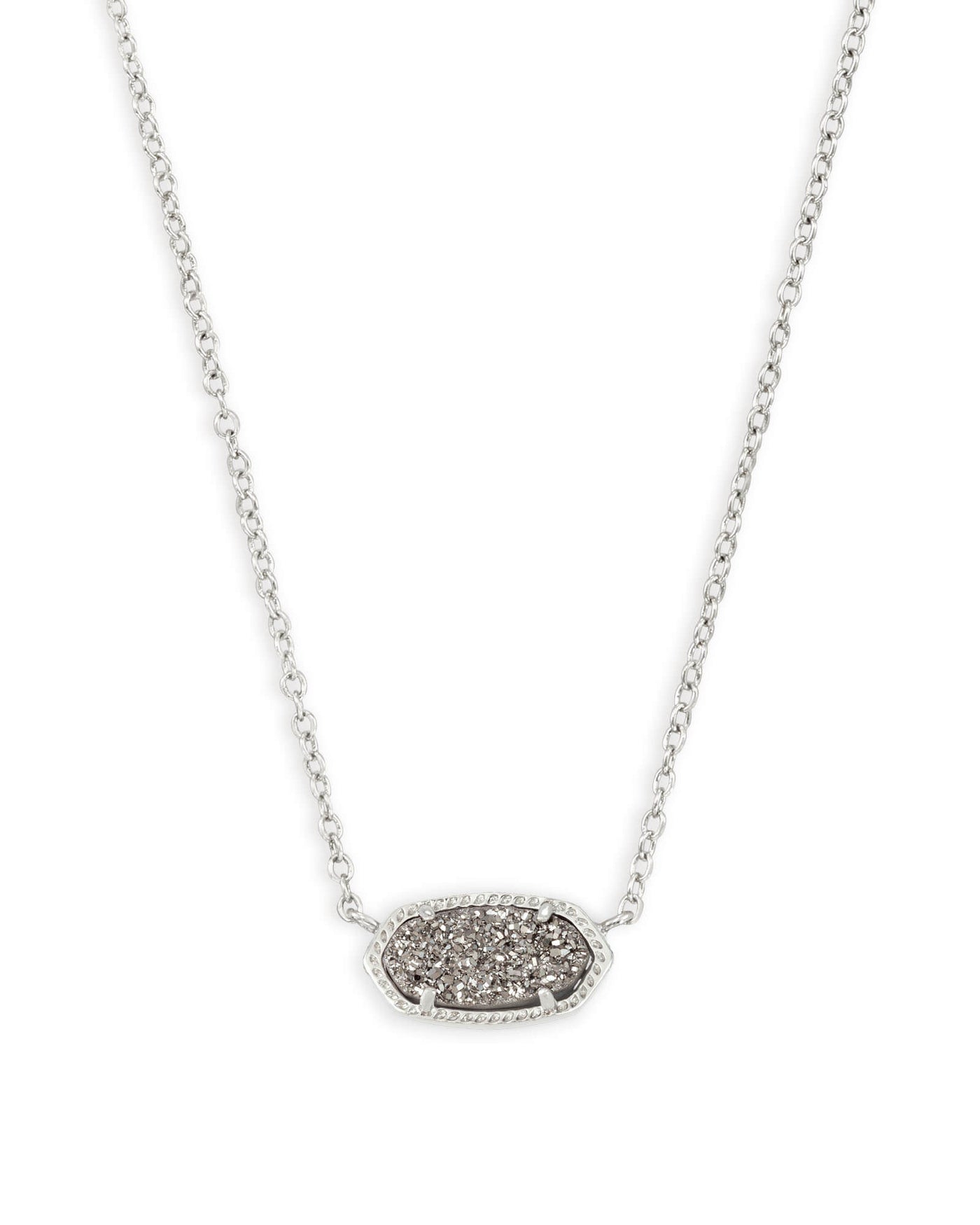 Kendra Scott Elisa Silver Pendant Necklace in Platinum Drusy-Necklaces-Kendra Scott-Market Street Nest, Fashionable Clothing, Shoes and Home Décor Located in Mabank, TX