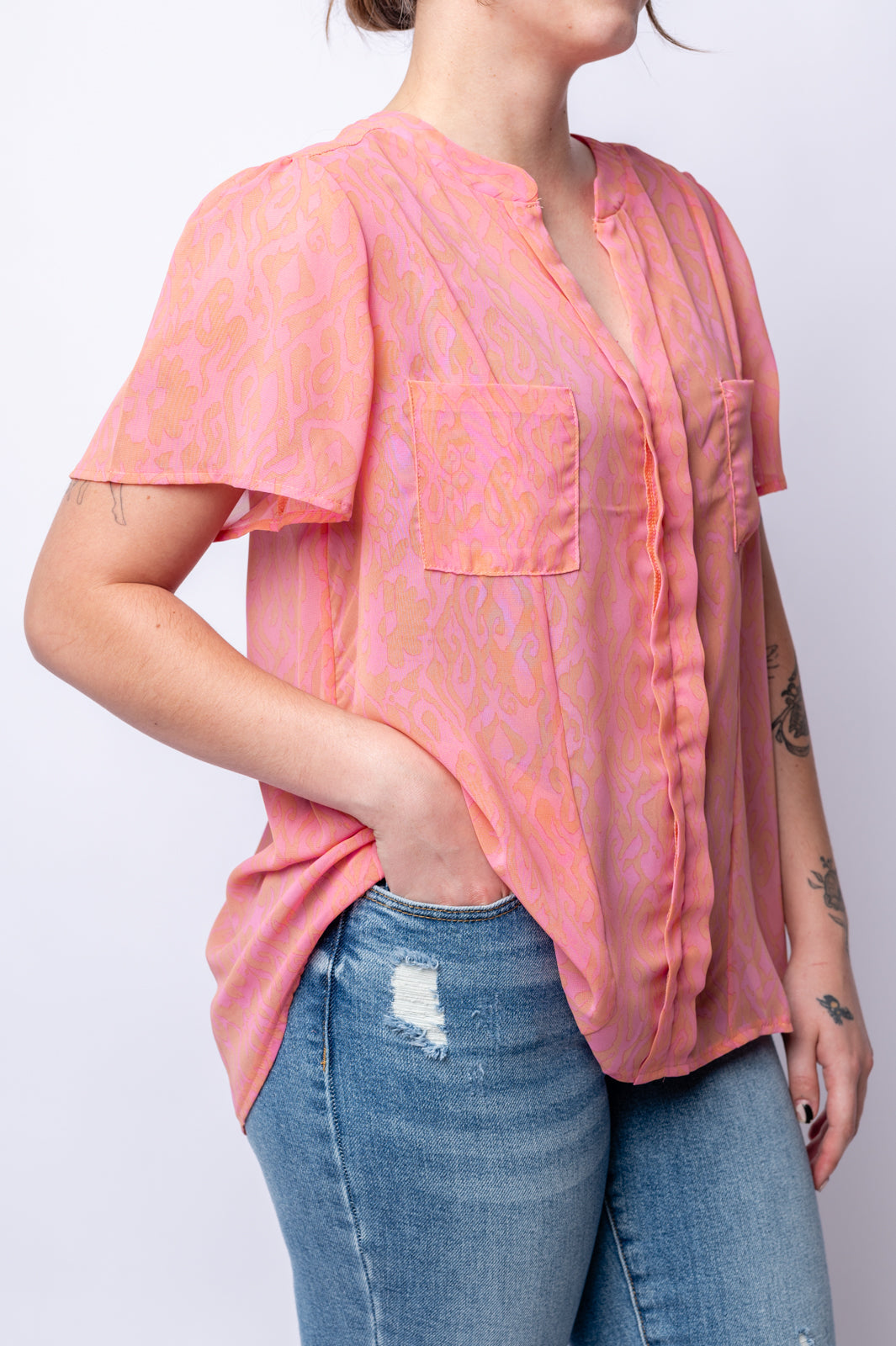 Let Me See You Do It Shawl Neckline Blouse- 6/25/2024-Tops-Ave Shops-Market Street Nest, Fashionable Clothing, Shoes and Home Décor Located in Mabank, TX