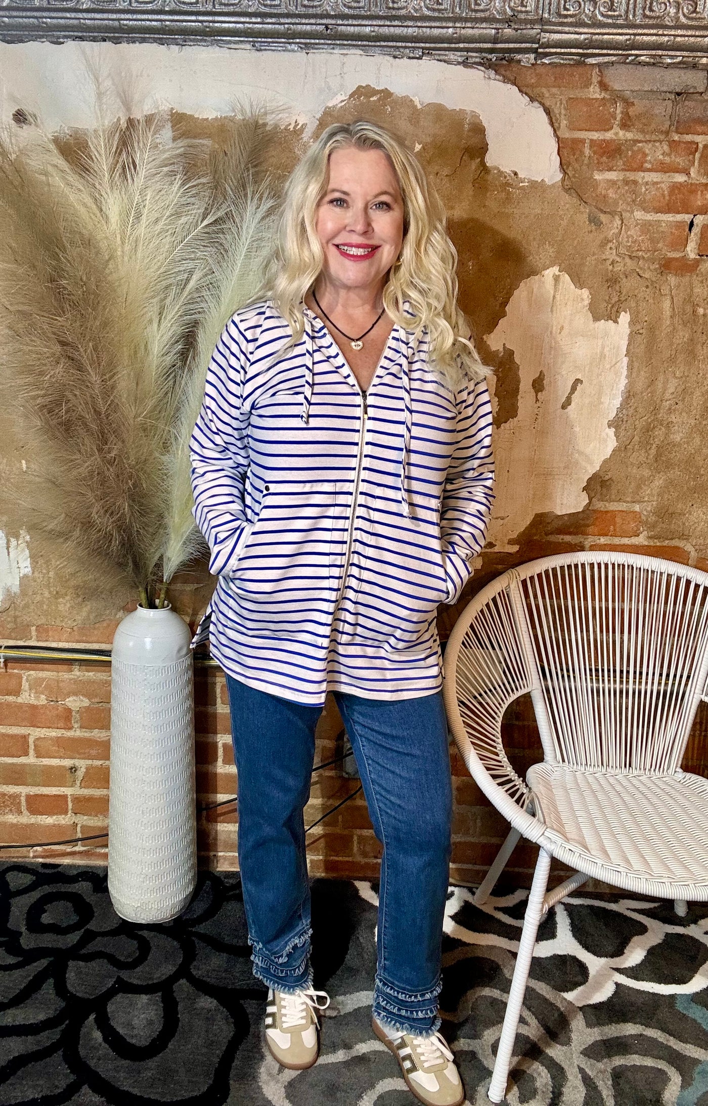 Playful Pull On Pant by Ethyl - Denim-Bottoms-True Blue Inc.-Market Street Nest, Fashionable Clothing, Shoes and Home Décor Located in Mabank, TX