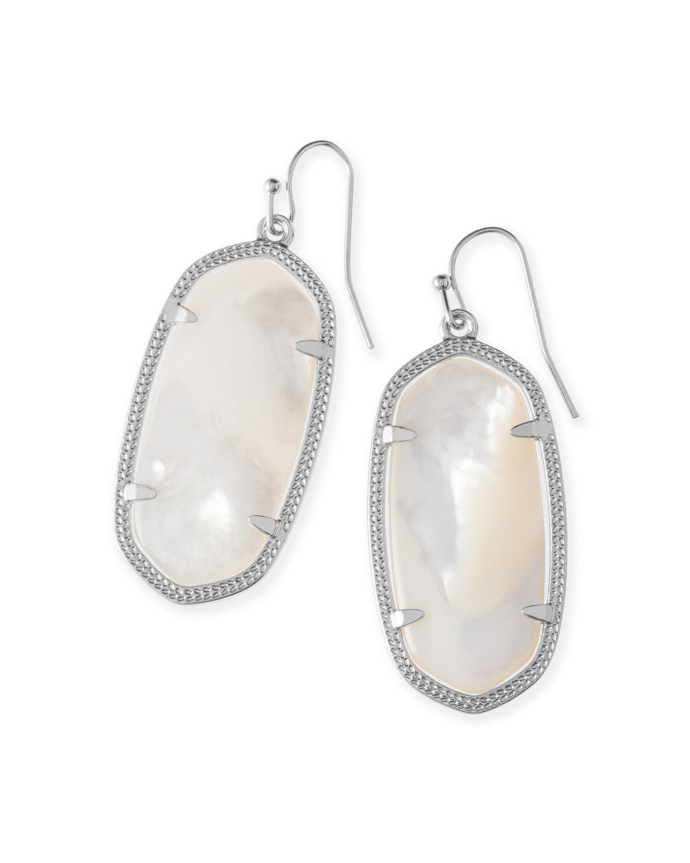 Kendra Scott Elle Silver Drop Earrings In Ivory Mother-Of-Pearl-Earrings-Kendra Scott-Market Street Nest, Fashionable Clothing, Shoes and Home Décor Located in Mabank, TX