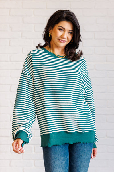 Too Good to be True Striped Drop Shoulder Top in Green-Tops-Ave Shops-Market Street Nest, Fashionable Clothing, Shoes and Home Décor Located in Mabank, TX