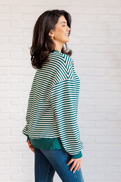 Too Good to be True Striped Drop Shoulder Top in Green-Tops-Ave Shops-Market Street Nest, Fashionable Clothing, Shoes and Home Décor Located in Mabank, TX