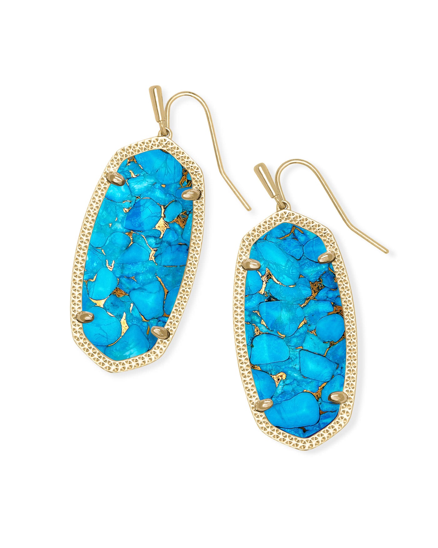 Kendra Scott Elle Drop Earrings Gold Bronze Veined Turquoise-Earrings-Kendra Scott-Market Street Nest, Fashionable Clothing, Shoes and Home Décor Located in Mabank, TX