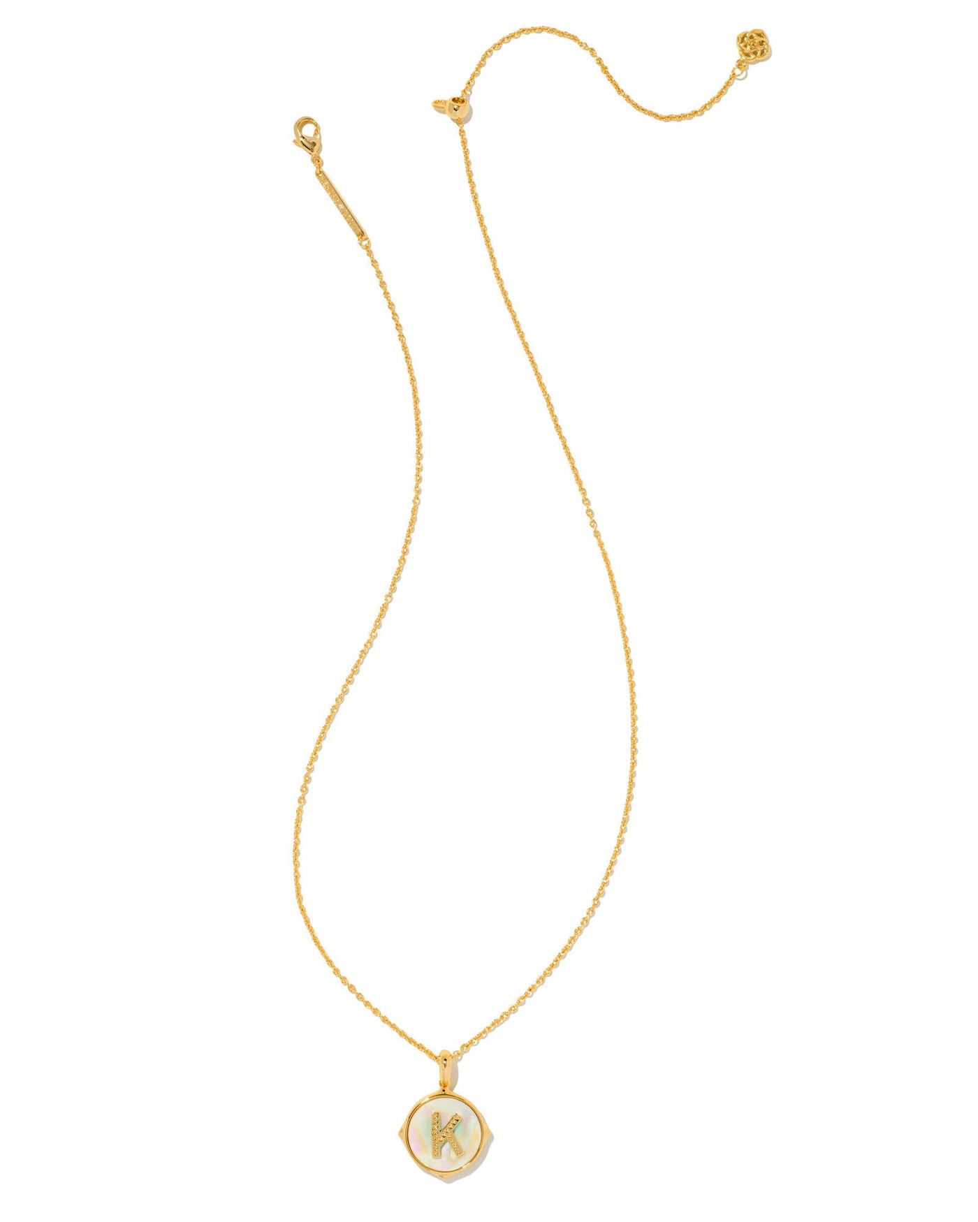 Kendra Scott The Letter K Disc Pendant Necklace in Iridescent Abalone-Necklaces-Kendra Scott-Market Street Nest, Fashionable Clothing, Shoes and Home Décor Located in Mabank, TX