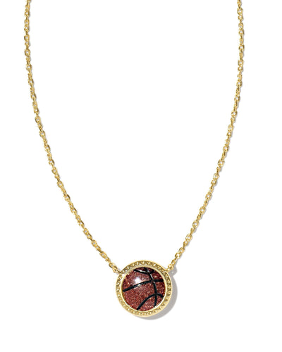 Kendra Scott Basketball Short Pendant Necklace Orange Goldstone-Necklaces-Kendra Scott-Market Street Nest, Fashionable Clothing, Shoes and Home Décor Located in Mabank, TX