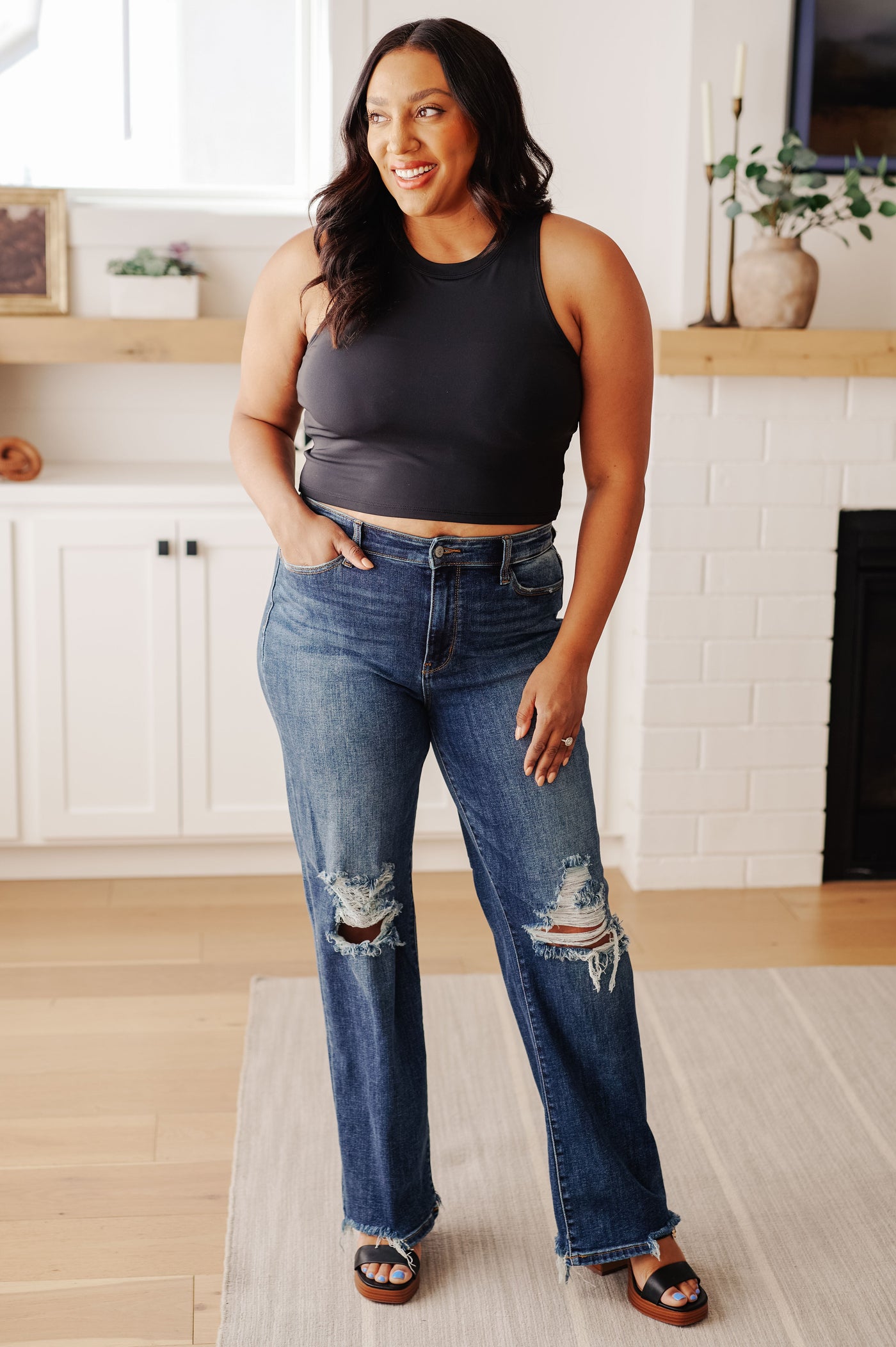 Yesterday's Crop Tank in Black-Tops-Ave Shops-Market Street Nest, Fashionable Clothing, Shoes and Home Décor Located in Mabank, TX