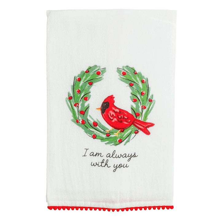 Mud Pie Always With You Cardinal Pom Towel