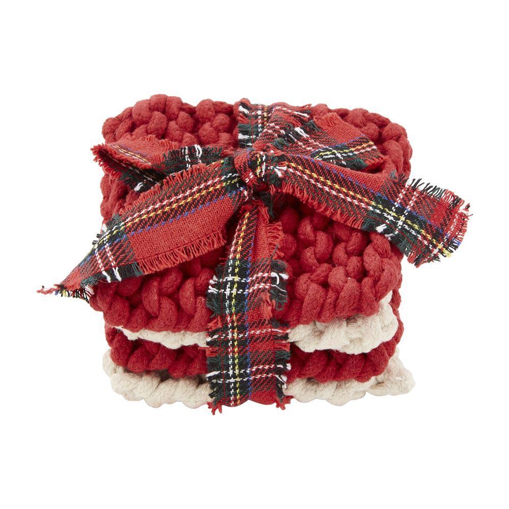 Mud Pie Christmas Crochet Coaster Sets-240 Kitchen & Food-Mud Pie-Market Street Nest, Fashionable Clothing, Shoes and Home Décor Located in Mabank, TX