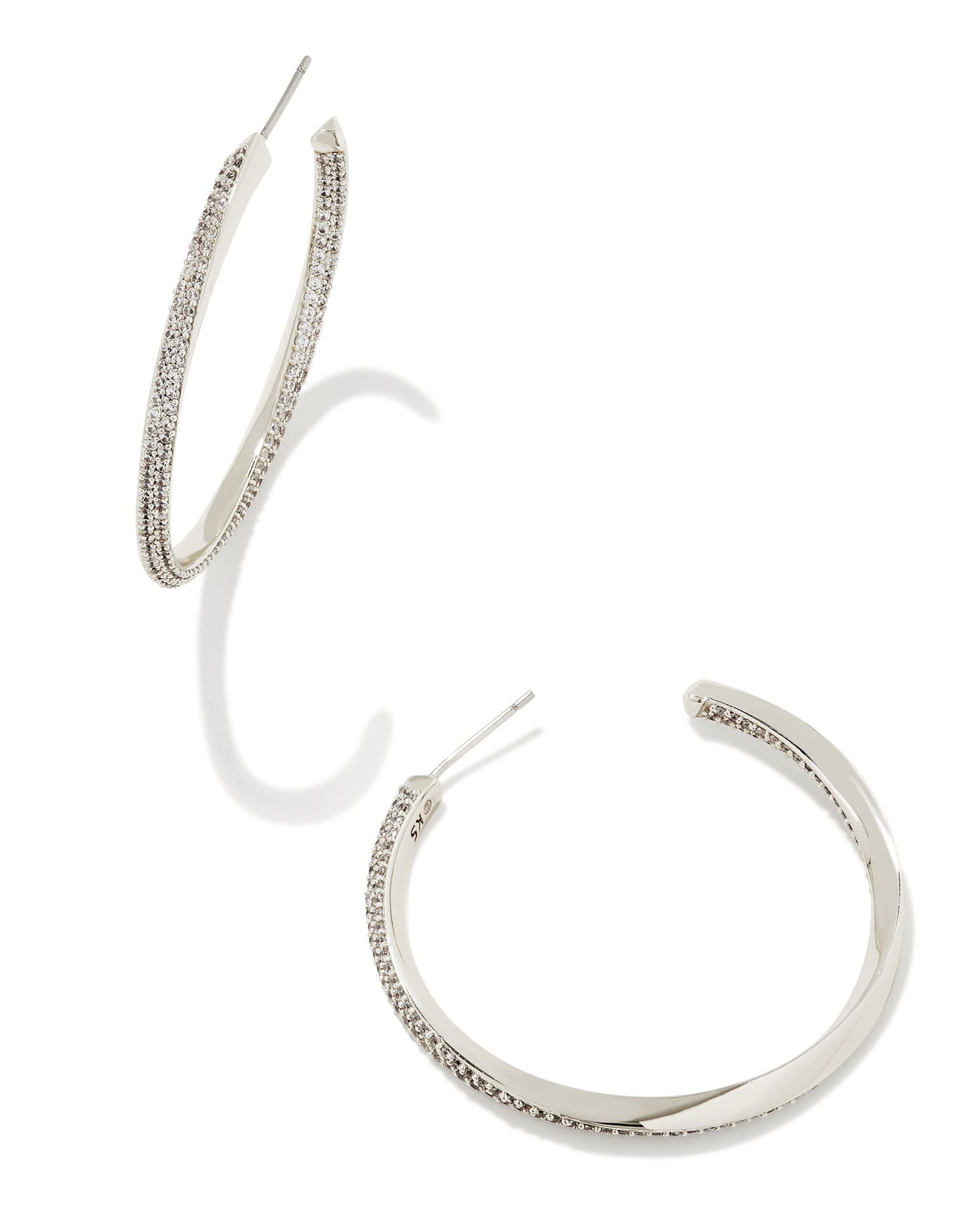 Kendra Scott Ella Hoop Earrings White Crystal-Earrings-Kendra Scott-Market Street Nest, Fashionable Clothing, Shoes and Home Décor Located in Mabank, TX