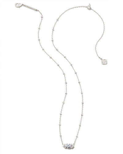 Kendra Scott Genevieve Satellite Short Pendant Necklace Silver White CZ-Necklaces-Kendra Scott-Market Street Nest, Fashionable Clothing, Shoes and Home Décor Located in Mabank, TX
