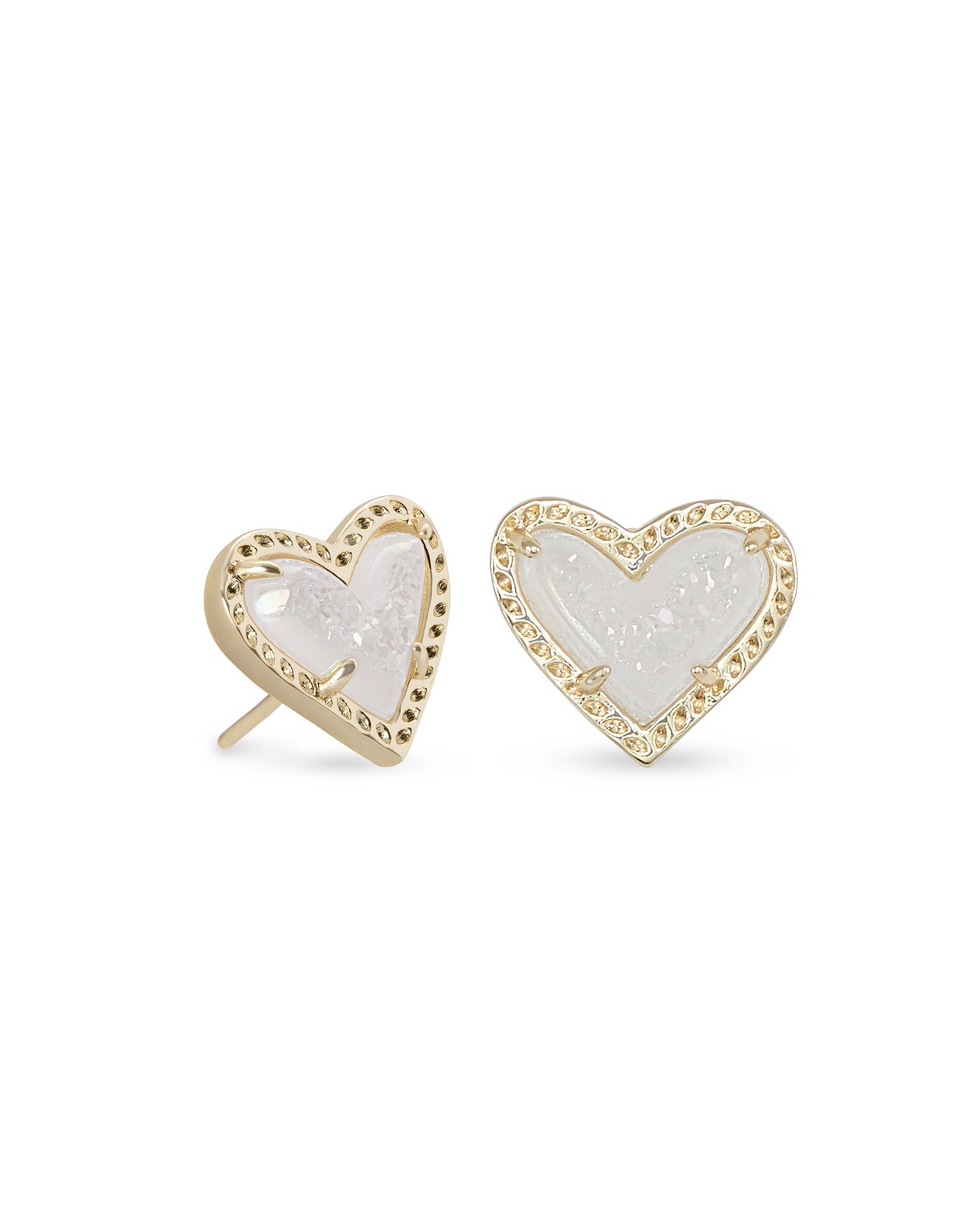 Kendra Scott Ari Heart Stud Earrings Gold Iridescent Drusy-Earrings-Kendra Scott-Market Street Nest, Fashionable Clothing, Shoes and Home Décor Located in Mabank, TX