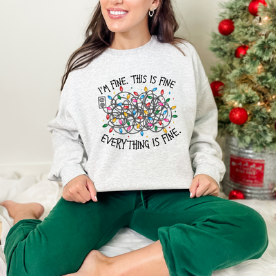 I'm Fine, Everything is Fine Graphic Sweatshirt-Womens-Ave Shops-Market Street Nest, Fashionable Clothing, Shoes and Home Décor Located in Mabank, TX